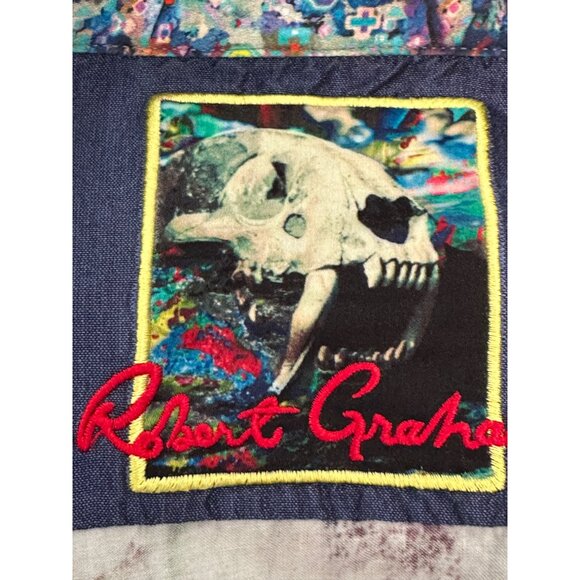 Robert Graham Men's Classic Fit Flip Cuff Button-Down Shirt 3XL Batik Cotton - Picture 6 of 16